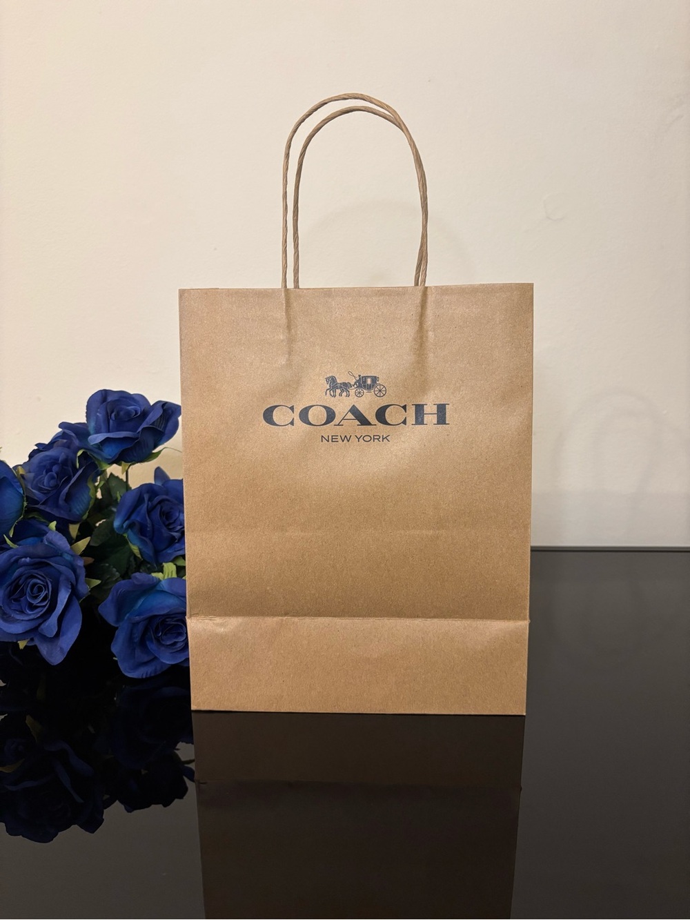 Coach Medium Brown Paper Shopping Bag with Black Logo - 8”x10”x4.5” - Picture 2 of 7